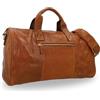 Gusti Leder Hall Borsone weekend vintage in pelle di bufalo uomo donna, 21 L, tasca AirTag nascosta, tracolla imbottita, 3 tasche con zip, marrone