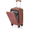 KONO Valigia Bagaglio a Mano, Trolley con Apertura Frontale e Porta PC 15,6 (Bordeaux)