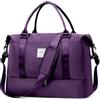 HPLQQ Grande Borsone da Viaggio Donna Bagaglio a Mano, Borsa Sportiva Borsone da Palestra con Scomparto per le Scarpe, Borsa da Weekend, Ospedale Parto, Danza, 50L,A14-Viola scuro