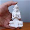 HYFAN Mini piccola statua di Buddha da meditazione armoniosa per yoga, statuetta da collezione, scultura Feng Shui, decorazione per casa, ufficio, mensola scrivania (bianco 1)