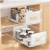 Apritsce Cassetto Estraibile Cucina, 2 Pezzi 24x40x17CM Cassetti Scorrevoli per Cucina, Senza Bisogno di Trapano Cassetto Telescopico per Cucinas Armadio