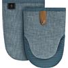 BONTHEE Guanti da forno resistenti al calore Mini Guanti da forno Guanti da cucina in cotone con silicone antiscivolo a strisce per cucinare e cuocere - Set di 2 - Blu