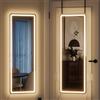 ZKIODV LED Specchio da Parete 120x37cm, Specchio da porta con Luci, Moderno Specchi a Figura Intera Senza Cornice, 3 Colori Luce, Gancio Regolabile, Specchiera per Camera da Letto Soggiorno (Bianco)