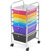 GIANTEX Carrello Portaoggetti a 6 Cassetti Multistrato | Scaffale Mobile Salvaspazio con Ruote, Contenitore a 6 Ripiani, 32x37x74 cm, Colorato
