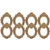 ABOOFAN 8 cornici portafoto ovali, dorate, vintage, piccole, per esposizione di gioielli, decorazione da tavolo e accessorio per cornice per casa e ufficio