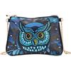 MWOOT 5D DIY Gufo Pittura Diamante Borsa a Tracolla Donna con Catena, Owl Diamond Art Painting Handbag Kit, Diamante Arte Pelle Borsetta Portamonete Portafoglio per Festa di Viaggio Vacanza