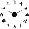 Generico Silhouette di ragazze che fanno Pilates e Yoga Adesivo Moderno Senza Cornice Fai Da Te Design 3D Grandi Dimensioni per Soggiorno, Camera, Ufficio, Facile Installazione (nero,120CM)