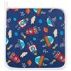 Panini Tessuti Corredo Asilo Tovagliolo con nome Ricamato in puro cotone per la pappa - pranzo - merenda in asilo dimensione 31 x 31 cm Fantasia Astronavi