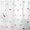 MYSKY HOME Tenda per camera da letto per bambini, 140 x 240 cm, tende per soggiorno con pompon colorati con tulle decorativo per la decorazione della casa, vestirsi per interni con occhielli, fata e romantica, 2