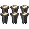 Ledvion 6 pezzi Faretto LED da Incasso per Esterno IP67 10W GU10 rotondo | inclusa con cavo 1m per giardino terrazza vialetto e percorsi