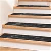 FARYODI 15 tappetini per gradini, 76 x 20 cm, autoadesivi (nero) | Tappeto antiscivolo per scale, 100% poliestere, retro in TPE, lavabile in lavatrice, tappeto per scale, gradini in legno