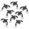 LaoGraphics x8 Adesivi orca per decorazione murale, copertura di segni, tazze e bicchieri, paraurti per auto, doccia e piastrelle, servizi igienici, laptop e altro ancora Adesivi in vinile di animali marini