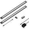 ledscom.de Set di 2 apparecchi LED sottopensile SIRIS nero opaco con rilevatore di movimento, piatto, ciascuno 50cm, ciascuno 655lm, bianco