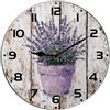 Horienteeon Orologio da parete con lavanda per vaso di fiori estivo per soggiorno, funzionamento a batteria, facile da leggere, camera da letto, bagno e cucina, inaugurazione della casa, negozio