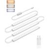 GOODEA Lampada da incasso ultra sottile da cucina, striscia LED con spina e | Dimmerabile e 3 CCT, 4 x 30 cm, striscia luminosa a LED autoadesiva, per sottopensili da cucina, scaffali, cantina