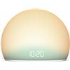 HOUSBAY Sveglia Sunrise, macchina per il suono del rumore bianco per camera da letto, luce sveglia naturale con delicati suoni di allarme, 20 aiuti per dormire lenitivi, display dimmerabile, design