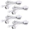 WIYETY 4 portalampada E14 con interruttore, attacco E14 con cavo da 3,5 m, per lampada a sospensione, plafoniera, lampade fai da te, colore: bianco
