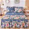 Morbuy Gonna da Letto Trapuntata per Singolo Matrimoniale e Una Piazza e Mezza Elasticizzata Copriletto con Volant Coprirete per Letto Lenzuola con 2 Federe (180x200cm,Rose)