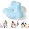 VeftBltrem Cuscino a Cuneo per Letto e Divano, 4-in-1 Cuscino a Cuneo per Letto & Divano, Supporto Ortopedico con Design a 2 Zone per Dormitori su Fianco, Schiena & Pancia, Cuscino Lombare Blu-Bianca