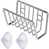 Gacqpli Porta spugna - Supporto in acciaio inox per strofinaccio, supporto per spugna portatile con ventose, bagno, per lavello della cucina
