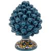 sicilia bedda - Pigna Siciliana con Piede Decorato - Modello Maioliche - Ceramica di Caltagirone (Altezza 17 x 10, Ottanio)
