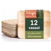 HAAGO 12 Grandi Vassoi in Foglia di Palma Usa e Getta 30×25 cm - Vassoi Monouso, Vassoi da Portata Rettangolari per Buffet, Catering - Compostabili & Biodegradabili - Robusti, Microonde & Congelatore