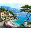 LoveMyHome Kit fai da te per la creazione di quadri 5D con cristalli, perline e strass da incollare e punto croce, soggetti: paesaggio, mare e casa, F, 25X30cm