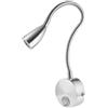 Homoyoyo Lampada da Parete LED Flessibile Argento Collo a Cigno | Lettura a Letto, Braccio Orientabile 360°, Alluminio, Luce Bianco Caldo