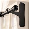 BANJILI Supporto per bastone tende senza forare - Supporto adesivo in metallo per cassonetto tapparella - Porta tende moderno rinforzato Ø 19-28 mm (Nero)