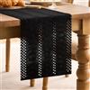 LRartdeco Runner da Tavolo Lavabile Nero Runner Tavola per il Tavolo Rustico Casa Colonica Moderno Tovaglia Boho Decorazione Vintage, per Sala da Pranzo Cucina Fattoria Matrimonio 30 x 140 cm