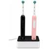 033Lab Porta Spazzolini Elettrici Doppio con Alloggiamento per 2 Basi di Ricarica, Organizer da Bagno Compatibile con Oral-B (Nero)