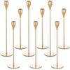 Dazhtu Set di 9 Portacandele in metallo, Candelabro Metallo Oro Portacandele, Cono portacandele vintage, Natale Halloween decorazioni, matrimoni, cene a lume di candela, anniversari，Tre dimensioni