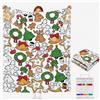 VEELU Coperta da Colorare con Pennarelli per Tessuti 150x120 cm Coperta Natalizia | Coperta Colorabile in Morbido Velluto Corallo, Disegni di Natale per Adulti e Bambini, Regalo Originale per Famiglia e Amici