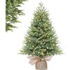Alupssuc 95 cm PE Preilluminato Albero di Natale Artificiale | Punte dei Rami in PE Naturali e Folte, 90 Luci LED Premium, 17 Modalità di Luce, Perfetto per Decorazioni Natalizie