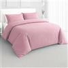 NARCISO Copripiumino Una Piazza e Mezza 200x220 in Microfibra con Trama Embossed (1 Federa Inclusa) Set Copripiumino Una Piazza e Mezza con Zip, Morbido e Anallergico, Made in Italy (Rosa)