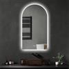 Archaluxe Specchio da bagno con illuminazione, 50 x 90 cm, specchio da bagno a LED curvo, con interruttore touch, dimmerabile, 3 colori di luce, per bagno