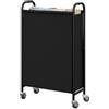 GRANNY SAYS Cesto portabiancheria sottile da 80 L con ruote, cesto portabiancheria in tessuto con ruote, porta-abiti stretto, cesto alto per armadio, lavanderia e bagno, Nero