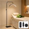 duowelly Lampada Mezza Luna Estetica con Telecomando,Lampada Extension Ciglia Professionale,Lampada Lashmaker,Luce Led Centro Estetico,Lampada Da Terra Nero Estetista per Unghie,Tattoo (nero, 48W)