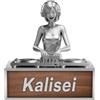 Reyrijf Stampa personalizzata 2D acrilico Donna DJ Player Desk Ornament Plaque, nome personalizzato DJ Music Disc Player Mixer Turntable Decor Sign, regalo per i musicisti Natale (S-04)