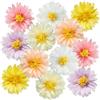 Easy Joy - 12 pompon decorativi a forma di fiore in carta, decorazioni con margherite dai colori pastello, fiori di carta da appendere per decorazioni in carta velina per feste in giardino
