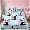 Homemissing Copripiumino Panda Gigante dei Cartoni Animati Set Biancheria da Letto per Bambini con Simpatico Panda Copripiumino Dolci Dessert Colorati Vivaci per Ragazzi e Ragazze Orso Copriletto