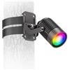 ledscom.de SHINGA faretto da giardino con fissaggio a cinghia per esterni, spina, nero, incl. lampada LED GU10, RGB, smart home, 473lm