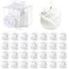 RWFMO Confezione da 30 candele a forma di rosa bianca, per bomboniere, senza fumo | Candele decorative a forma di rosa, regalo di nozze, set di candele romantiche per feste e anniversari nuziali