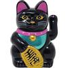 Starlet24 Gatto della fortuna a energia solare, 5 cm, con simbolo di felicità e prosperità per uffici e casa (nero)