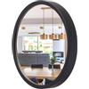 STOLARNIA PIKA Specchio piccolo rotondo legno nero (∅37 cm) | Legno massello, Montaggio facile, Prodotto nell'UE, Vetro a specchio da 4 mm, Gancio in metallo sicuro, Facile da pulire