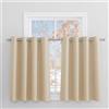 PONY DANCE Tende Corte Oscuranti Termiche da Interno per Cucina | per Camera da Letto, per Finestre Piccole, Blackout, per Interni, con Anelli, Privacy, 2 Pezzi L 132 x A 90 CM, Beige