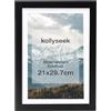 kollyseek Din A4 nero 21x30cm cornice foto in legno massello con telaio pino montatura nera