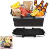 Mujiluxe Cestino della Spesa, Cestino Pieghevole Termico Come Cestino da Picnic, Borsa Termica Portatile con Manici Imbottiti, Cestino da Trasporto, per Viaggi, Picnic E Spesa, 47 Litri, 1 Pezzo (Nero)