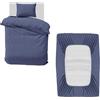MOONLIGHT20015 Set di biancheria da letto singolo, 3 pezzi, copripiumino, lenzuolo con angoli e federa, in morbida microfibra spazzolata, set copripiumino, blu lavato