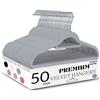 Panzy Home Appendini in Velluto Antiscivolo Appendiabiti Appendiabiti con Fermacravatta e Gancio Girevole a 360° Salvaspazio Spessore 0,6 cm Lungo 43,5 cm, per Abiti Pantaloni (50 Pack Grey)
